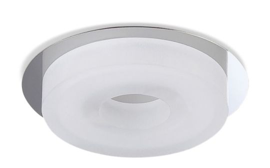 Mantra Marcel Recessed Down Light 6W LED Round 3000K IP44 550lm Polished Chrome/Frosted Acrylic Cut Out: 70mm Driver Included 3yrs Warranty