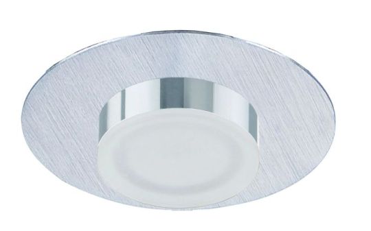 Mantra Marcel Recessed Down Light 4W LED Round 3000K IP44 360lm Satin Aluminium/Frosted Acrylic/Chrome Cut Out: 70mm Driver Included 3yrs Warranty