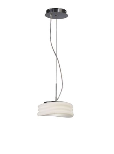 Mantra Mediterraneo Pendant 2 Light GU10 Small Polished Chrome / Frosted White Glass CFL Lamps INCLUDED
