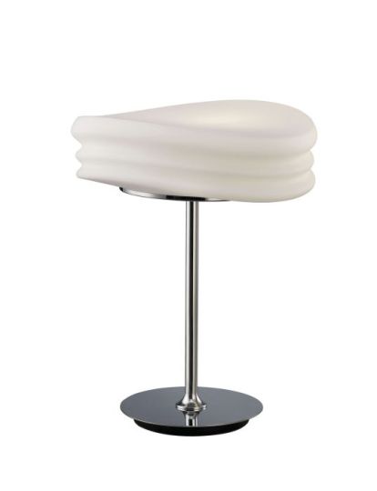 Mantra Mediterraneo Table Lamp 2 Light E27 Medium Polished Chrome / Frosted White Glass