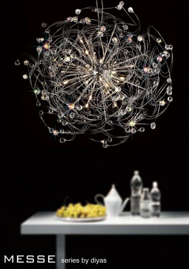Diyas Lighting IL30172 - Messe Pendant 24 Light Polished Chrome/Crystal