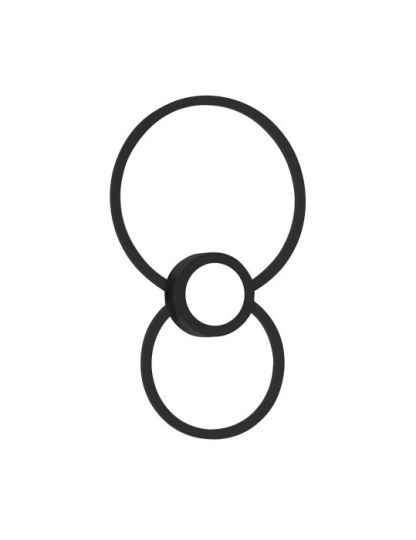 Mantra Mural Wall Lamp Circles 24W 3000K 1440lm Matt Black 3yrs Warranty
