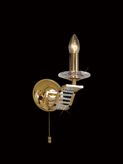 Diyas Lighting - Niobe Pendant 1 Light Gold/Crystal Switched - IL30441
