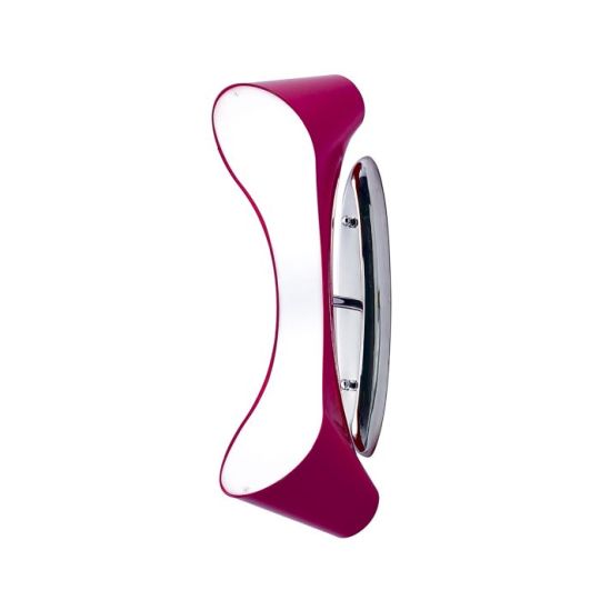 Mantra Ora Wall Lamp 2 Light E27 Gloss Purple/White Acrylic/Polished Chrome CFL Lamps INCLUDED