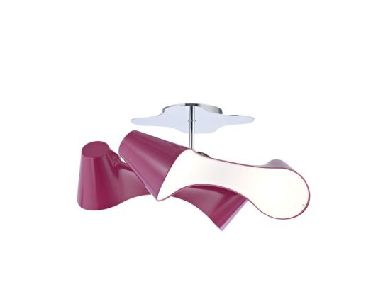 Mantra Ora Rectangular Ceiling 2 Arm 4 Light E27 Gloss Purple/White Acrylic/Polished Chrome CFL Lamps INCLUDED
