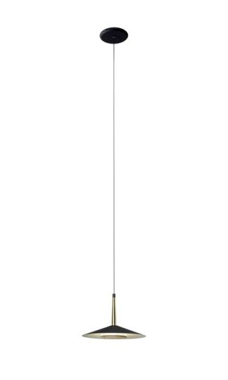 Mantra Orion 1 Light Pendant 8W LED 3000K 590lm Black/Antique Brass 3yrs Warranty