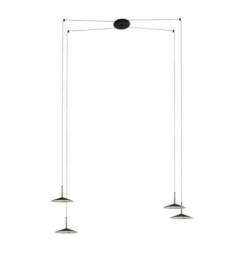 Mantra Orion 4 Light Linear Pendant 32W LED 3000K 1770lm Black/Antique Brass 3yrs Warranty