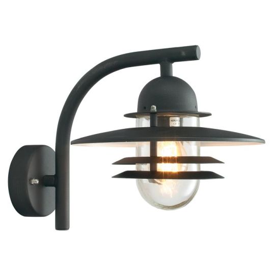 Norlys Oslo 1 Light Wall Lantern - Black