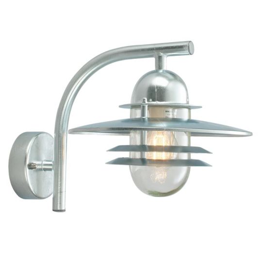 Norlys Oslo 1 Light Wall Lantern - Galvanised