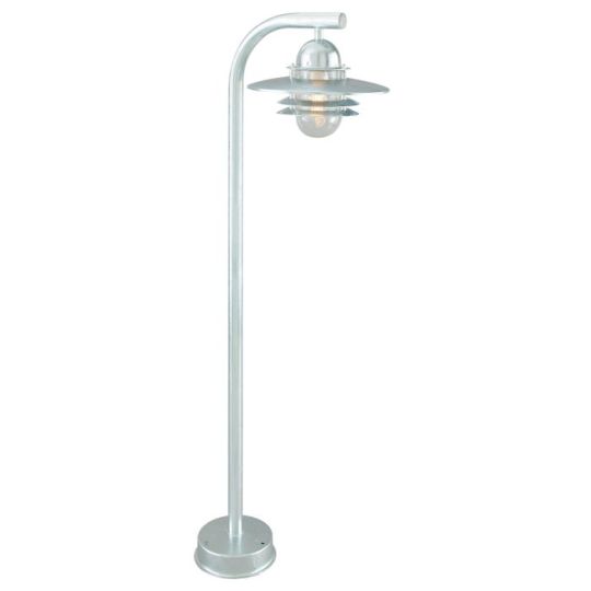 Norlys Oslo 1 Light Pillar Lantern - Galvanised