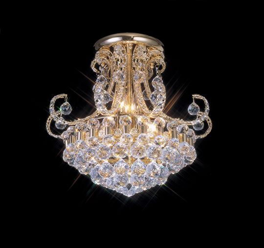 Diyas IL30006 Pearl Ceiling 9 Light French Gold/Crystal
