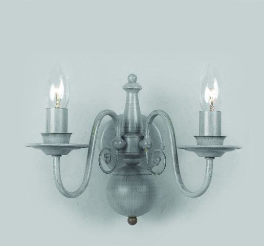 Impex PG05579/02/WB/GRY Bologna  Series Decorative 2 Light Grey Wall Light