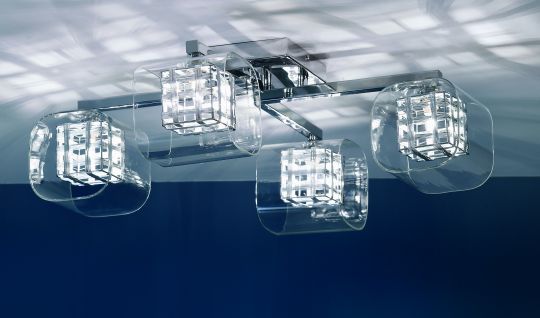 Impex PGH01515/04/PL/CH Avignon Series Decorative 4 Light Chrome Ceiling Light