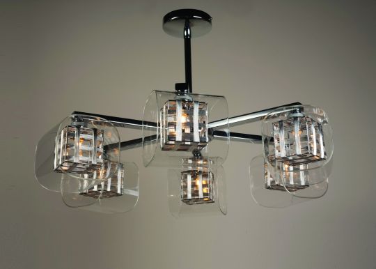 Impex PGH01515/06/CH Avignon  Series Decorative 6 Light Chrome Ceiling Light