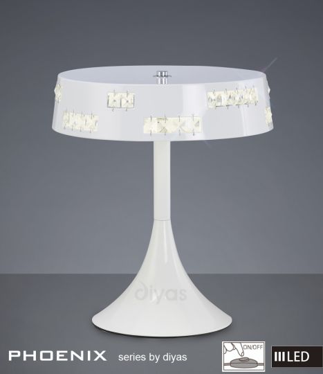 Diyas Lighting IL80002 - Phoenix Table Lamp 18 X 0.5W LED 3600K White/Crystal