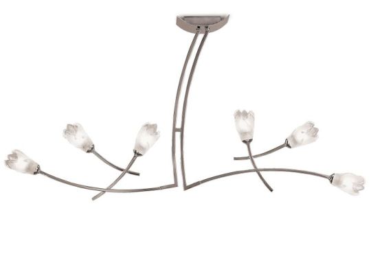 Mantra Pietra Linear Pendant 2 Arm 6 Light G9 Polished Chrome