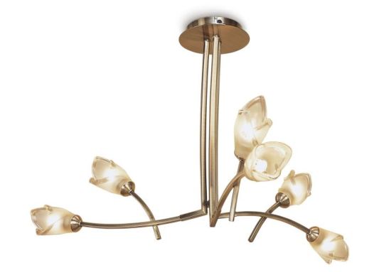 Mantra Pietra Pendant 3 Arm 6 Light G9 Antique Brass
