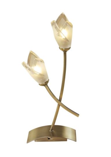 Mantra Pietra Table Lamp 2 Light G9 Antique Brass