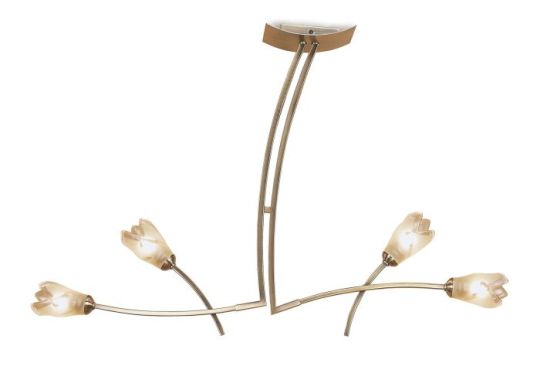 Mantra Pietra Linear Pendant 2 Arm 4 Light G9 Antique Brass