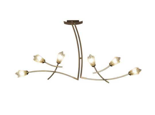 Mantra Pietra Linear Pendant 2 Arm 6 Light G9 Antique Brass