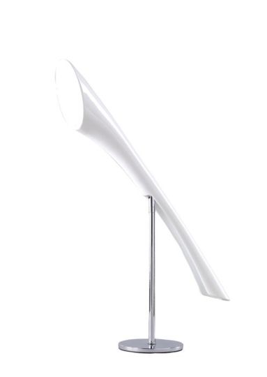 Mantra Pop Table Lamp 1 Light E27 Gloss White/White Acrylic/Polished Chrome CFL Lamps INCLUDED