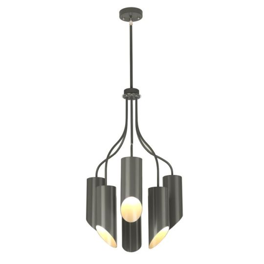 Elstead Lighting Quinto 6 Light Chandelier - Dark Grey Polished Nickel