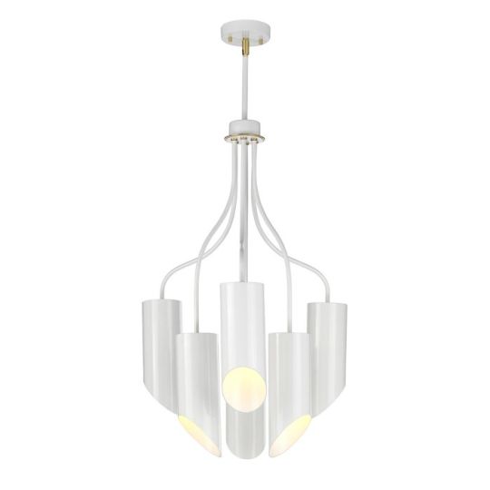 Elstead Lighting Quinto 6 Light Chandelier - White Aged Brass
