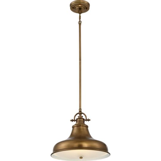 Quoizel Emery 1 Light Medium Pendant - Weathered Brass