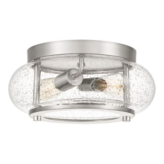 Quoizel Trilogy 2 Light Flush Mount - Brushed Nickel