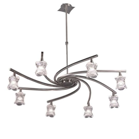 Mantra Rosa Del Desierto Telescopic Pendant 8 Light G9 Satin Nickel
