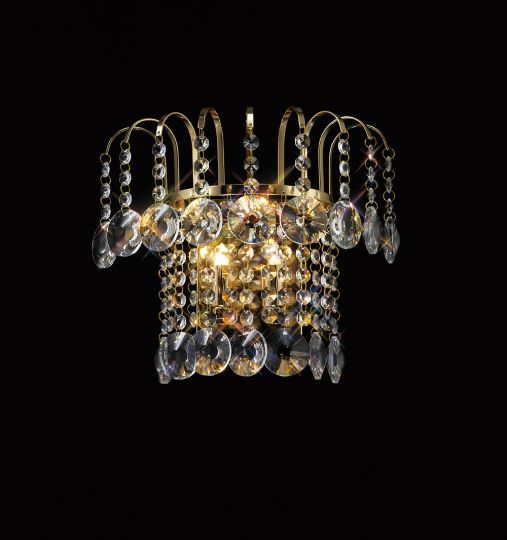 Diyas IL32052 Rosina Wall Lamp Switched 2 Light French Gold/Crystal