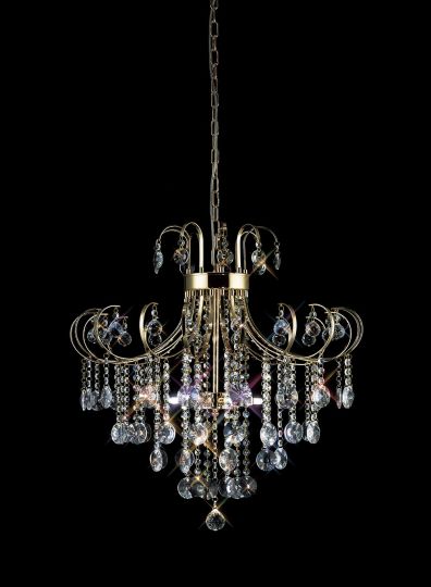 Diyas IL32055 Rosina Pendant 6 Light French Gold/Crystal