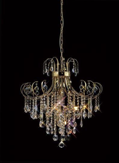 Diyas IL32056 Rosina Pendant 7 Light French Gold/Crystal