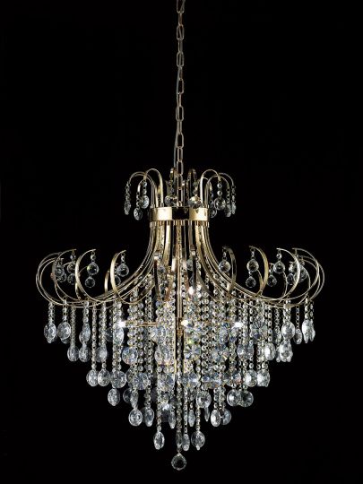 Diyas IL32058 Rosina Pendant 8 Light French Gold/Crystal