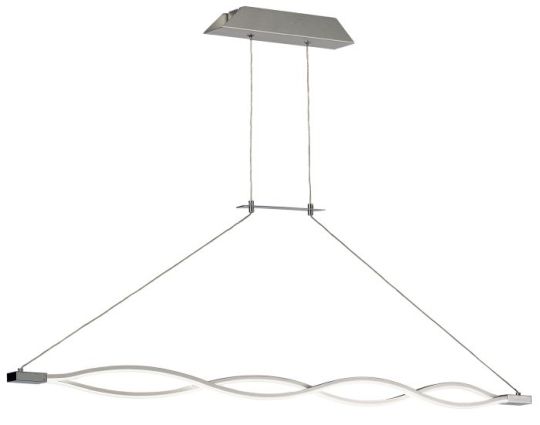 Mantra Sahara XL Linear Pendant 42W LED 3000K 3400lm Silver Frosted Acrylic Polished Chrome 3yrs Warranty
