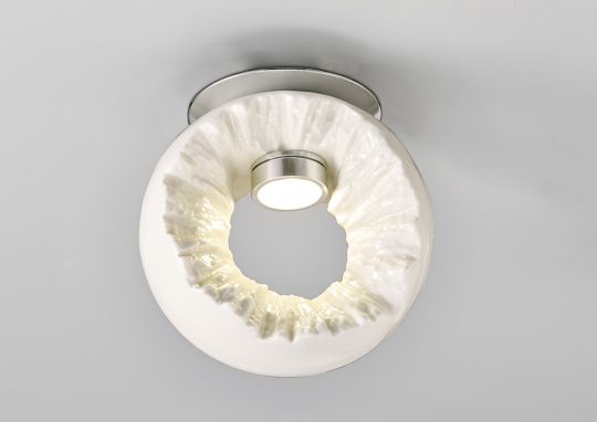Diyas IL80061 Salvio Ceiling Round Sculpture 1 x 3W LED Chrome/White