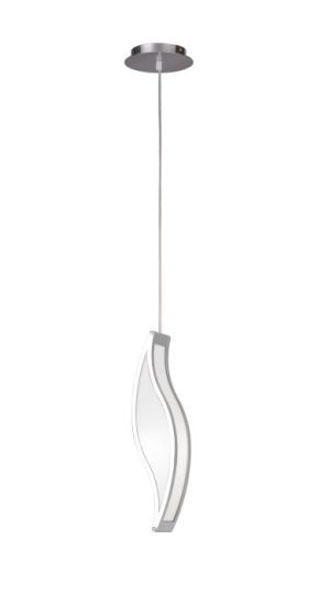 Mantra Sintesys Pendant E27 1 Light E27 Polished Chrome/White Acrylic CFL Lamps INCLUDED