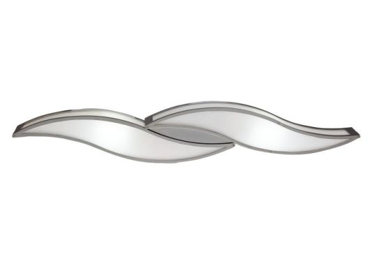 Mantra Sintesys Wall Lamp E27 2 Light E27 Large Polished Chrome/White Acrylic CFL Lamps INCLUDED