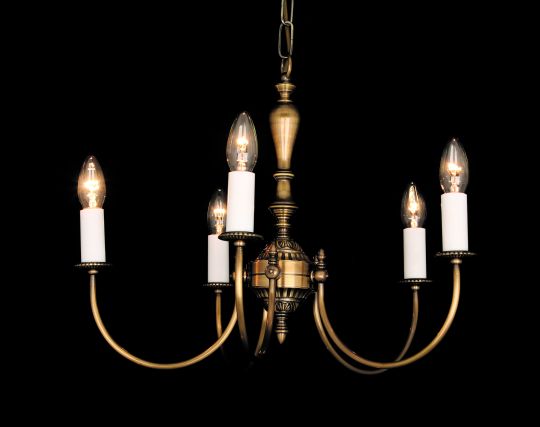 Impex SMBB00075/AB Solar Series Decorative 5 Light Antique Brass Ceiling Light