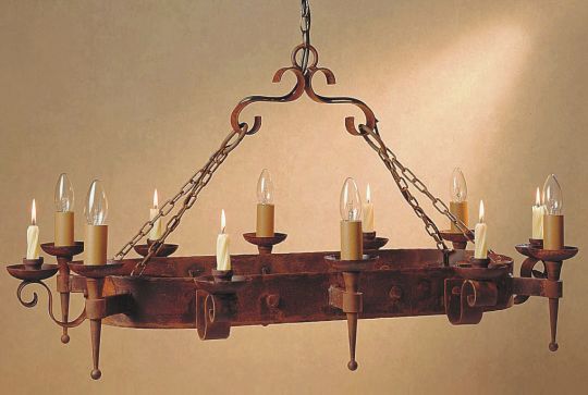 Impex Lighting - Refectory 6lt/6 candle oblong Aged