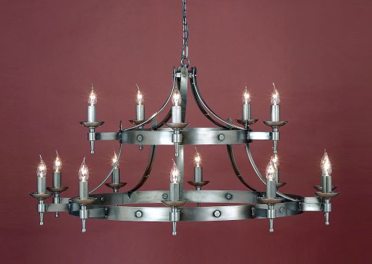 Impex Lighting - Saxon 15lt 2 tier Sterling