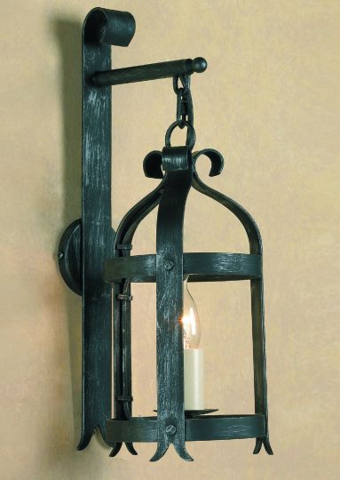 Impex Lighting - Villa 1lt bracket lantern Ant.Black