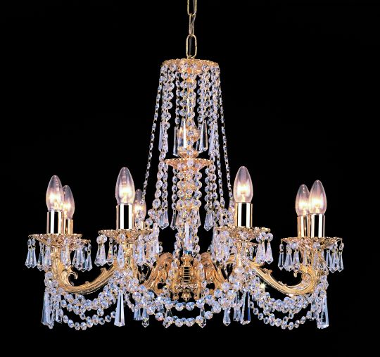 Impex ST00141/60/08 Stuttgart Series Decorative 8 Light Gold Ceiling Light