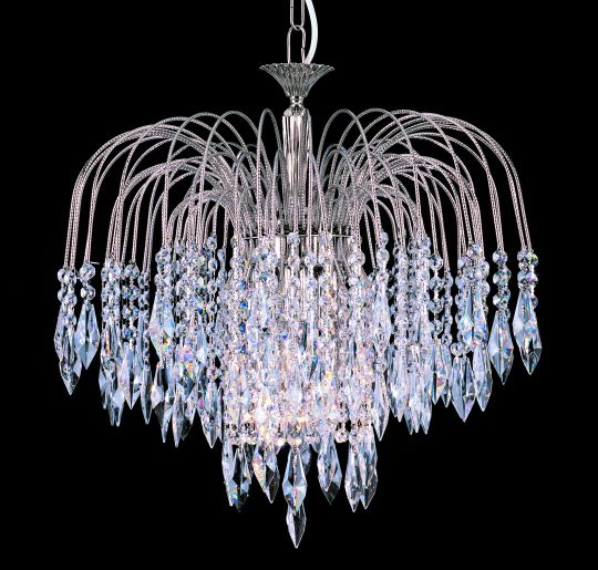 Impex ST02000/47/06/N Shower Series Decorative 6 Light Nickel Ceiling Light