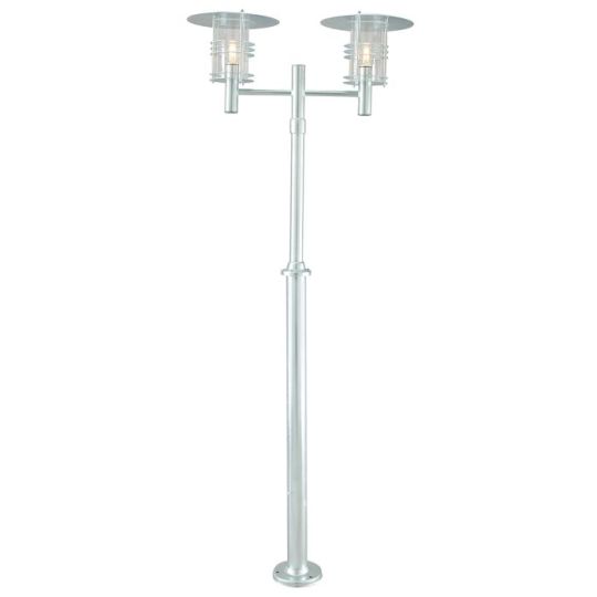 Norlys Stockholm 2 Light Twin Lamp Post - Galvanised