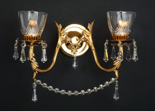 Impex STH03017/02/WB/G Livorno  Series Decorative 2 Light Gold Wall Light