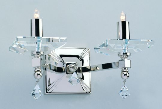 Impex STH04054/02/WB/N Capri  Series Decorative 2 Light Nickel Wall Light