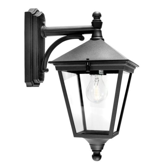 Norlys Turin 1 Light Down Wall Lantern - Black 