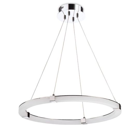 Mantra Tacc?a Pendant 28W LED Round 3000K 2500lm Polished Chrome/Frosted Acrylic 3yrs Warranty