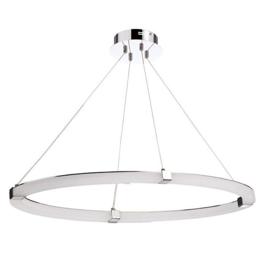 Mantra Tacc?a Pendant 28W LED Oval 3000K 2500lm Polished Chrome/Frosted Acrylic 3yrs Warranty